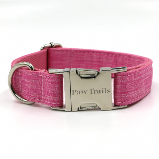 Paw Trails Pink Lead and Collar Set