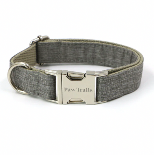 Paw Trails Grey Collar and Lead Set
